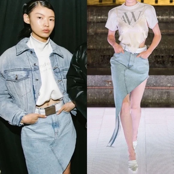 Alexander Wang Spring 2020 Asymmetrical Denim Skirt Runway